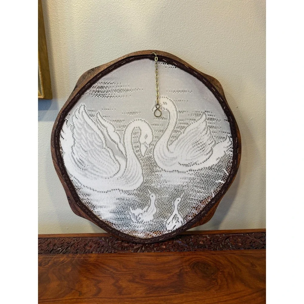 Vintage Swan Lace Wall Hanging - Picture 8 of 17